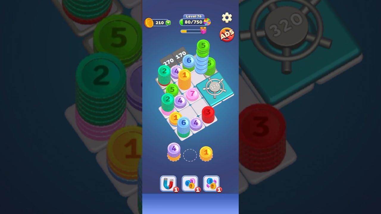 Coin Stack Puzzle Level 76 | GAME Walkthrough
