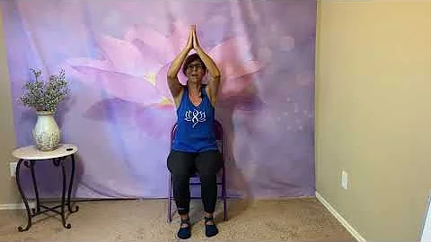 Entire body stretch chair yoga class