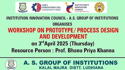 Workshop on Prototype Process Design and Development