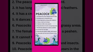10 Lines About Peacock   Essay On Peacock In English  Peacock Par Nibandh short essay peacock