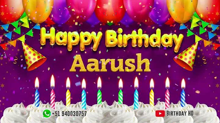 Aarush Happy birthday To You - Happy Birthday song name Aarush 🎁