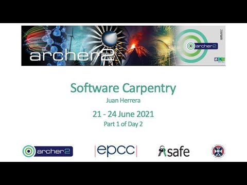 Software Carpentry, Part 1 of Day 2 - YouTube