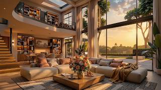 Gentle Sunset Jazz in the Villa | Smooth Jazz & Peaceful Living Ambience for Relaxation