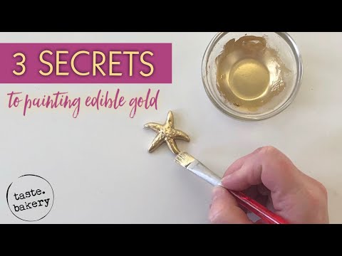 3 Secrets How to Paint Gold on Fondant / Gumpaste / Modeling Chocolate / Marzipan - EASY