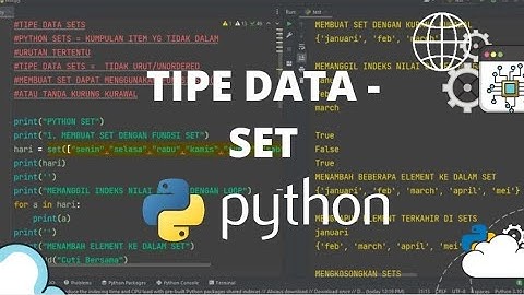 PYTHON TUTORIAL - MENGENAL TIPE DATA SET DI PYTHON (TIPE DATA SET-PYTHON) #python #pythonprogramming