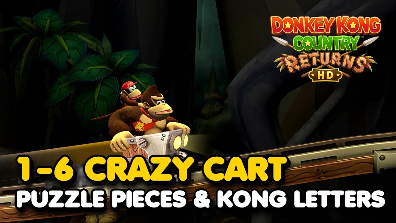 Donkey Kong Country Returns HD - Crazy Cart 1-6 (All Puzzle Pieces