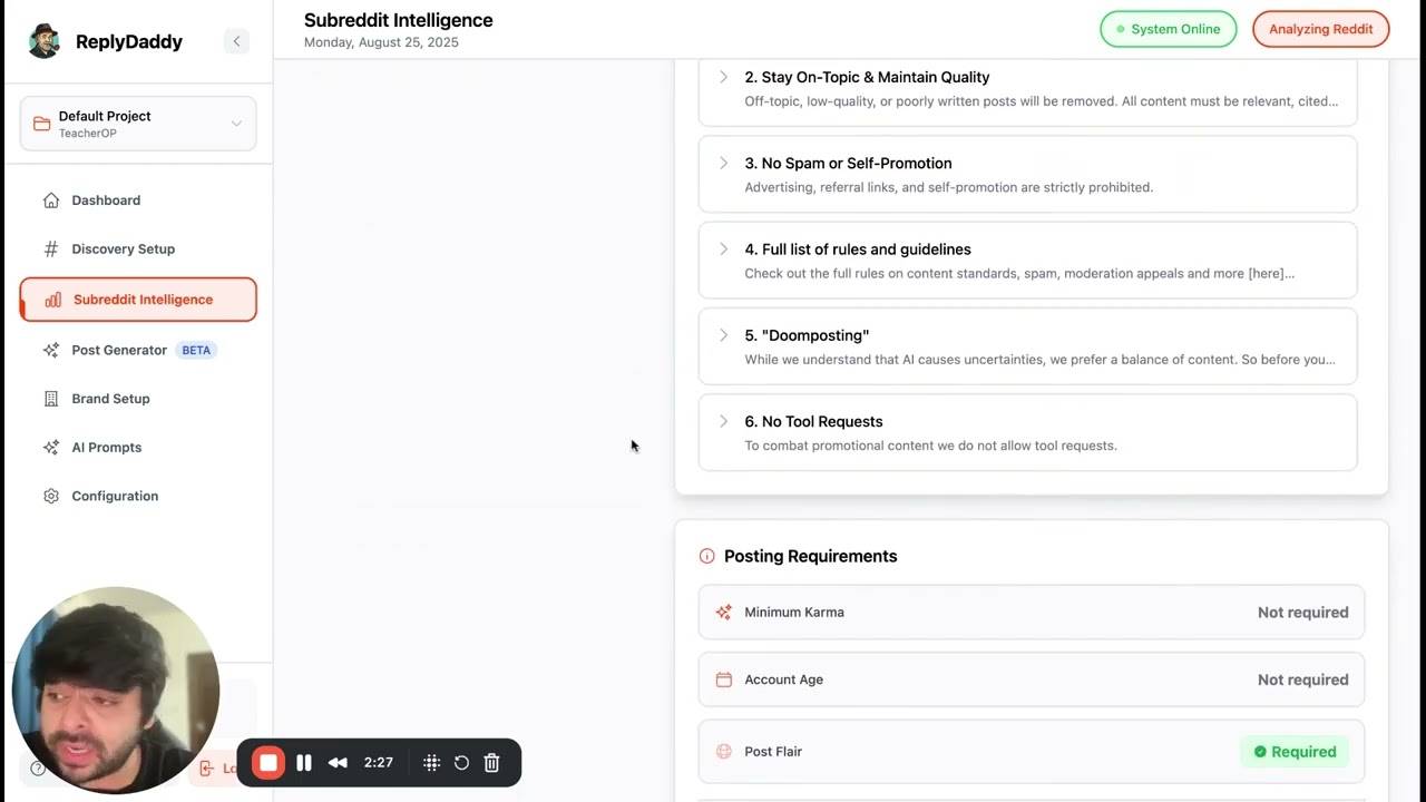 ReplyDaddy   AI Powered Reddit Marketing Intelligence Platform   25 August 2025