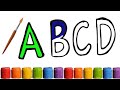Alphabet learning | How to draw alphabets| Easy Colouring step by steps| writing | part 1 | #3
