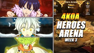 FULL GUIDE! GAWAIN 4KOA TEAM DESTROYS HERO ARENA LEGEND DIFFICULTY WEEK 3! | 7DS Grand Cross