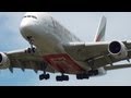 Emirates Airbus A380-861 LANDING at ROME FIUMICINO 16R / HD