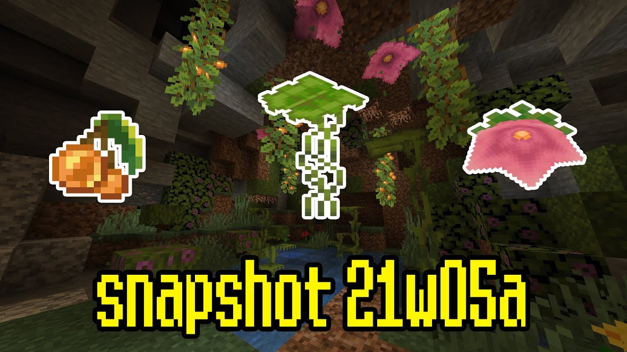 Minecraft 1.17 update (snapshot 21w05a) | Glow Berries, Dripleaf, Spore