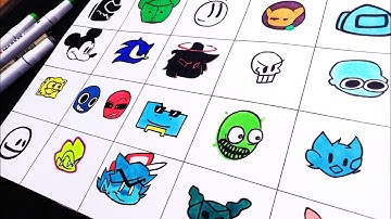 DRAWING & COLORING HEALTH ICONS [ Friday Night Funkin