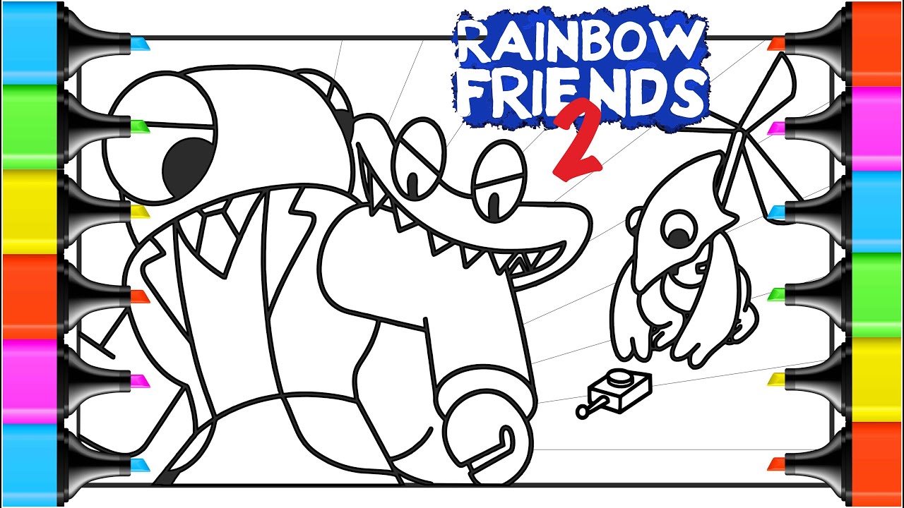 Yellow Rainbow Friends 2 Coloring Pages