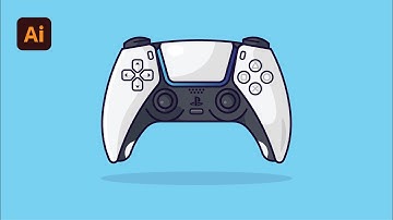 Flat Design PS5 Controller - Illustrator Step by Step Tutorial for Beginners