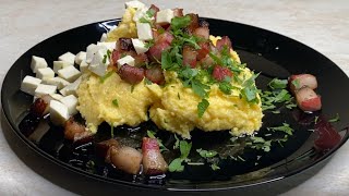 ЭТО ОЧЕНЬ ВКУСНО. Приготовьте Закарпатский БАНОШ с брынзой и копченым салом. Кукурузная каша рецепт.