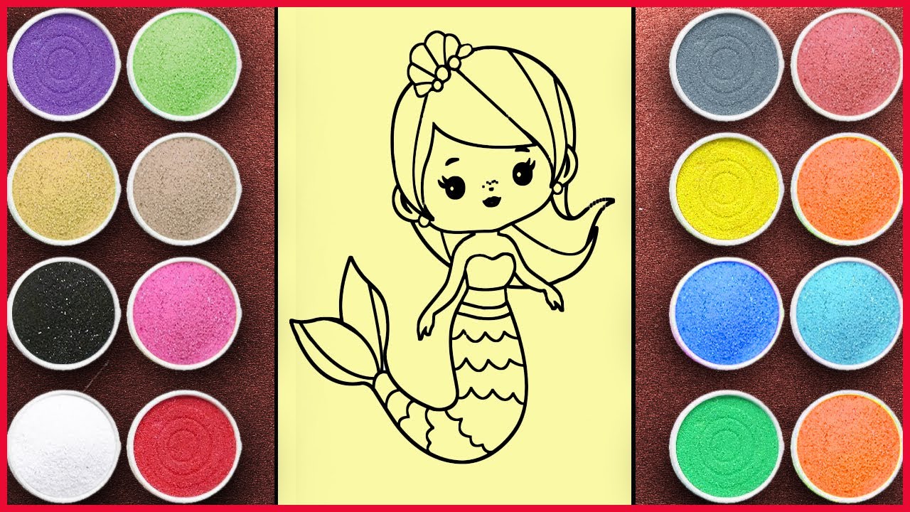 COLORED SAND PAINTING A BEAUTIFUL MERMAID SAND ART YouTube