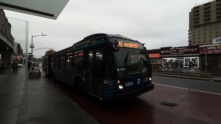 4K 2025: MTA NYC Bus 2019 Novabus LFS Articulated #5564 On The Bx41