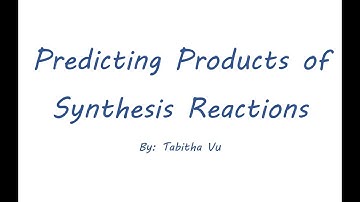 Predicting Products for Synthesis Reactions