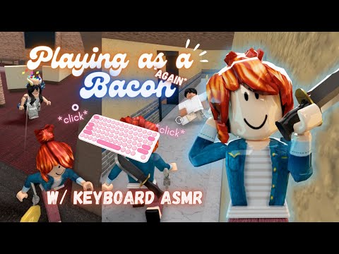 Playing MM2 as a Newbie Bacon w/ Keyboard ASMR