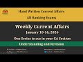 Weekly Handwritten Current Affairs | Understanding + Revision |Banking Exams| January 10 to 16, 2026