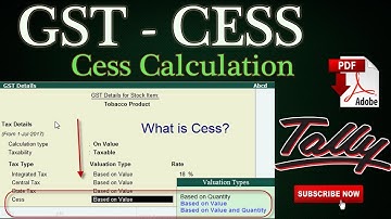 GST Cess Calculation in Tally ERP 9 | GST Implementation in hindi by Manoj Sir
