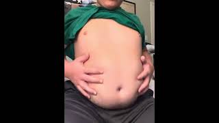 Fat boy jiggling his lard filled belly
