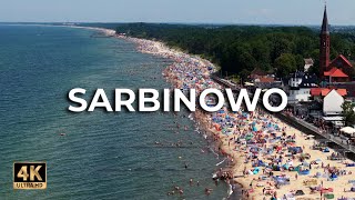 Sarbinowo Mnóstwo Osób Na Plaży Zobacz Sarbinowo Z Lotu Ptaka Lato 2025 4K
