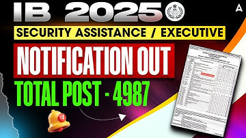 IB SA New Vacancy 2025 | 🔥4987 Posts |  IB Security Assistant/Executive Recruitment 2025