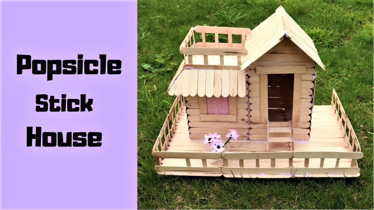 Detailed Popsicle Stick House, EASY DIY