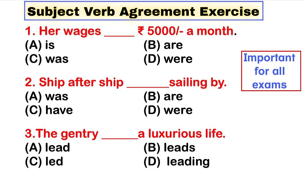 Subject Verb Agreement Quiz 🔥 | Grammar MCQs for All Competitive Exams