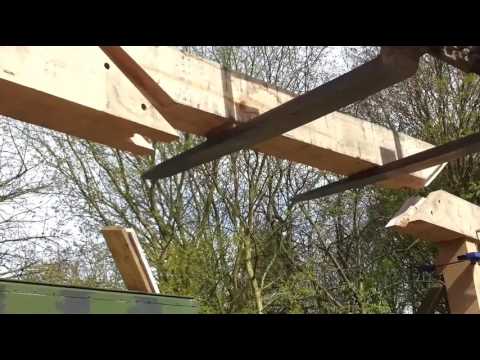 Green English oak carport made traditional way frames open buildings houses sheds garden furniture's