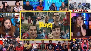 Youtubers React To Homelander Laser Protester | The Boys Ep 8 Homelander & Ryan End Reaction Mashup