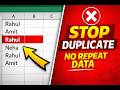 Prevent Dupicate Entry in, Excel में Duplicate Entry कैसे रोकें , Data Validation