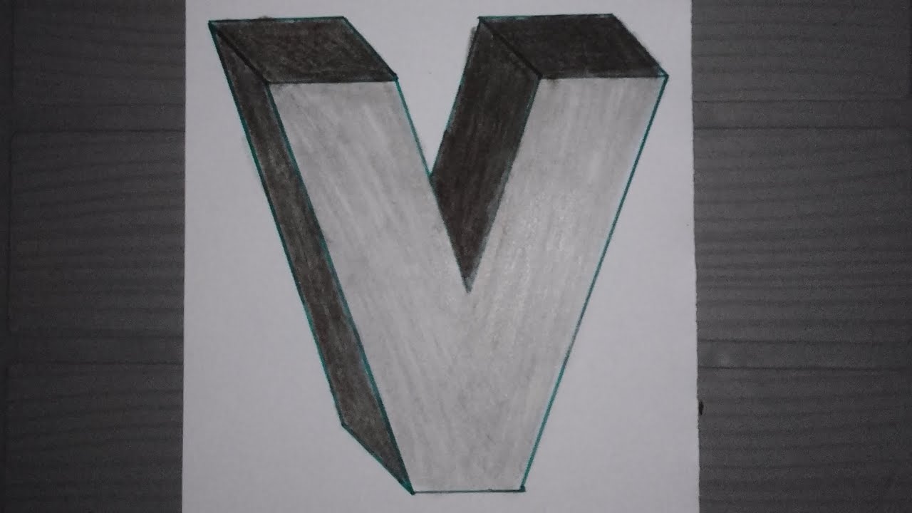 how to draw drawing 3d ️ V - YouTube