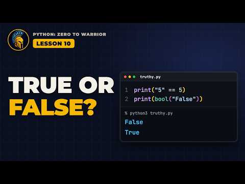 Comparison Operators & Booleans in Python (True or False?) | Lesson 10