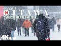 Ottawa canada snow storm winter 2024 walking tour in 4k u.r 60 fps