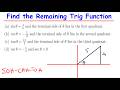 Find All 6 Trig Functions From One Value
