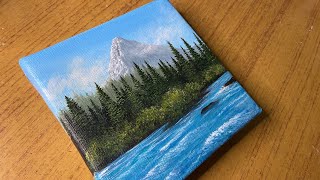 How to paint Mountain landscape /mountain river acrylic painting for beginners/#39