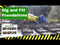 Watch dig and fill foundation trenches for a house  build a house