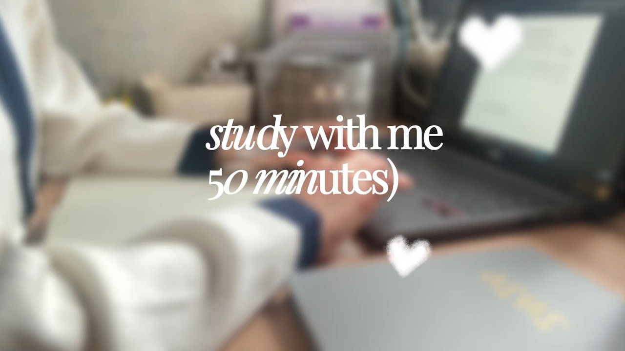 Study with me!🤍📖✨(50 minutes, real time, real sounds)