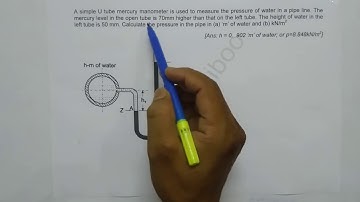 FM Simple U Tube manometer problem 1 (Tamil)