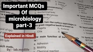 important MCQs of microbiology part-3 || important for competitive exams || explained in Hindi