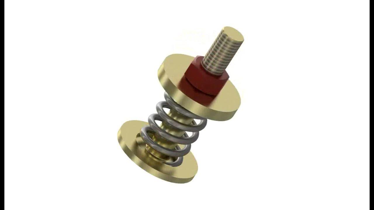 Adaptive Compression spring Mechanism by Autodesk Inventor انيميشن
