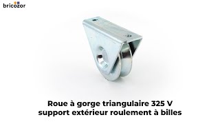 VIDÉO 360° - Roue à gorge triangulaire 325 V - support extérieur - roulement à billes COMUNELLO