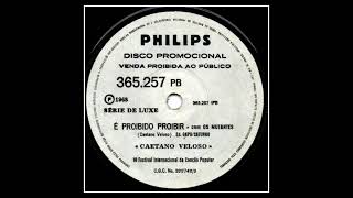CAETANO VELOSO - Com os Mutantes - Compacto PHILPS 1968 - III Festival Internacional da Canção.