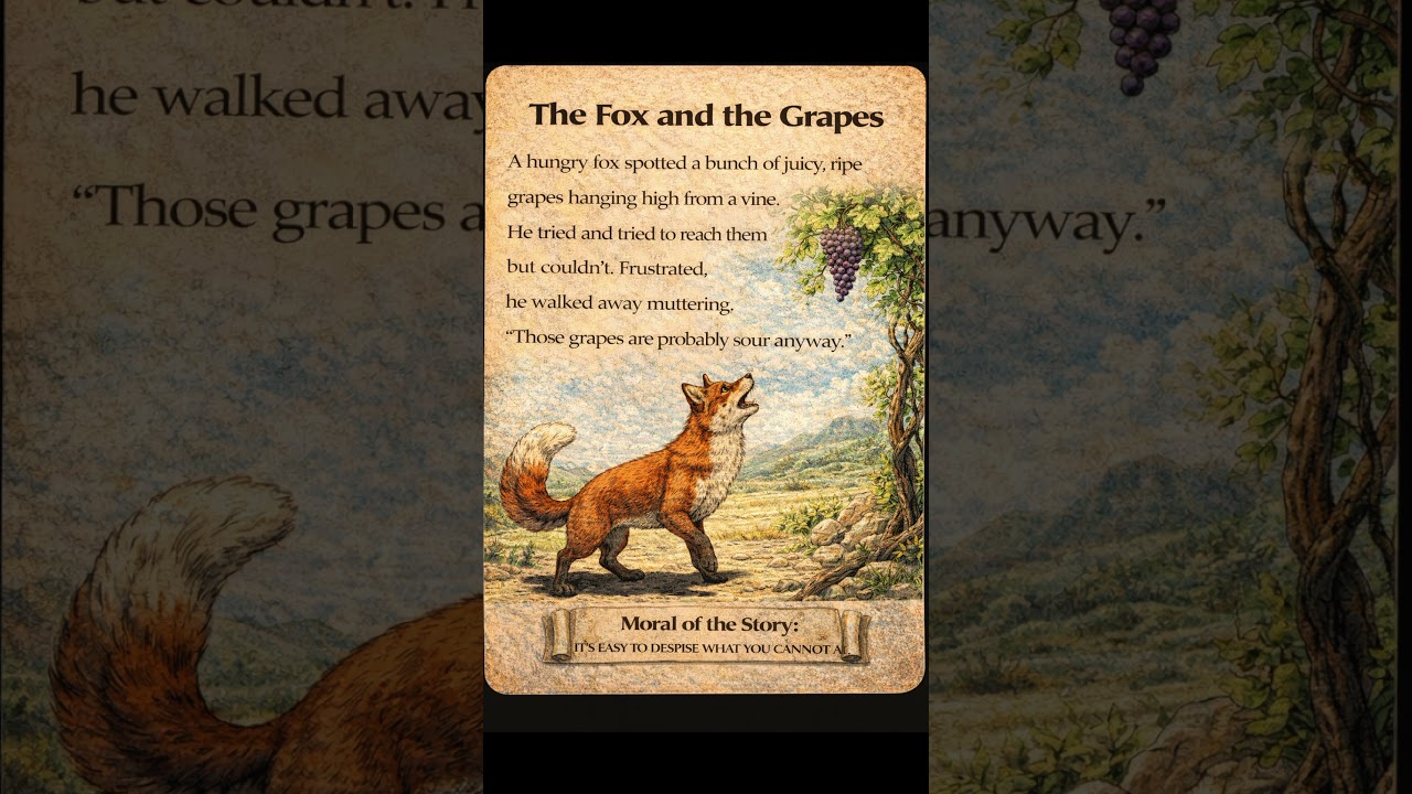 The Fox and the Grapes | Short story in English | Moral story