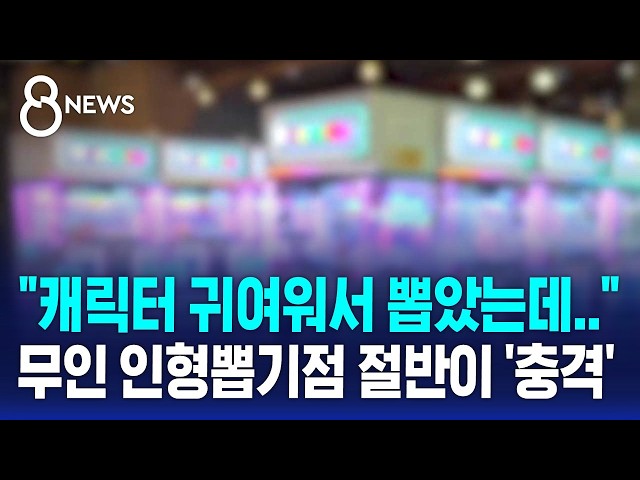 "캐릭터 귀여워서 뽑았는데.." 무인 인형뽑기점 절반이 '충격' / SBS 8뉴스