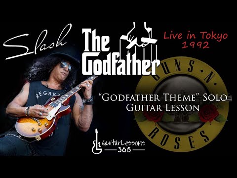 Slash Godfather Theme Solo Guitar Lesson Guns N Roses Live In Tokyo 1992 