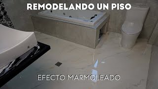 Resina Epóxica sobre Piso de Concreto | Creando un efecto Mármol