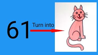 cat drawing using number|easy cat drawing